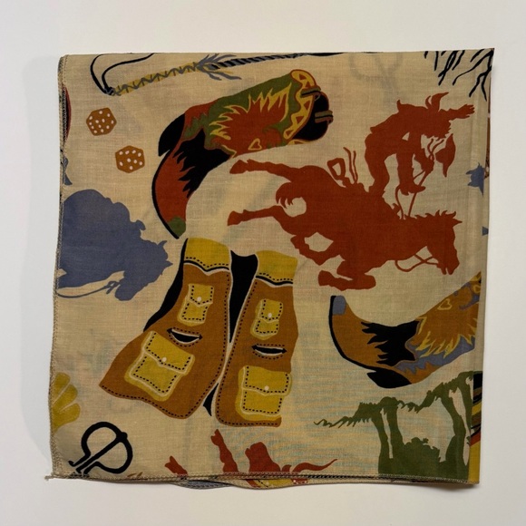 Western Cowboy Cowgirl Themed 21” Square Cotton Bandana - Picture 5 of 8